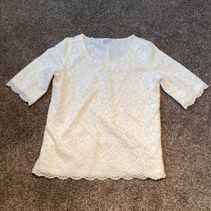 Cute! Sweet Salt White Lace Size L Blouse.